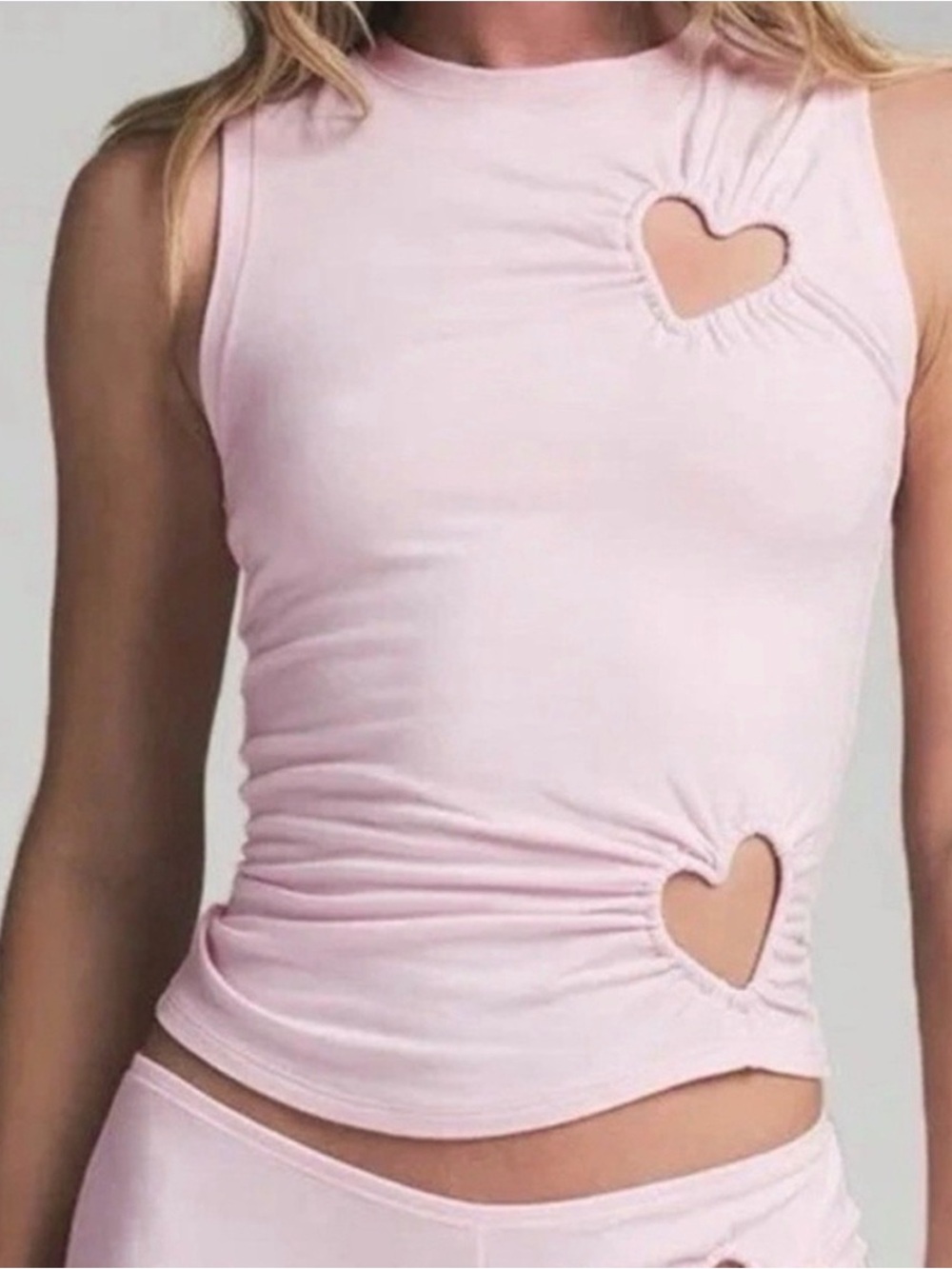 SKIMS Pink Heart Cutout Sleeveless Tank